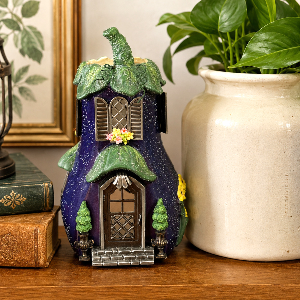 Partylite Eggplant Villa Cottage Tealight Votive Candle Holder Fall Harvest - Picture 6 of 6